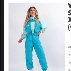 Vintage blue one peice ski suit - US size 4